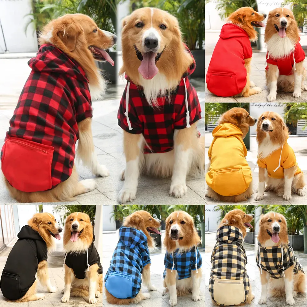 New New Designer Warm Plaid Winter Big Coats Detachable Outfit Soft Hoodies Hat For Cat Two Color Cloth For Small Dog HF68