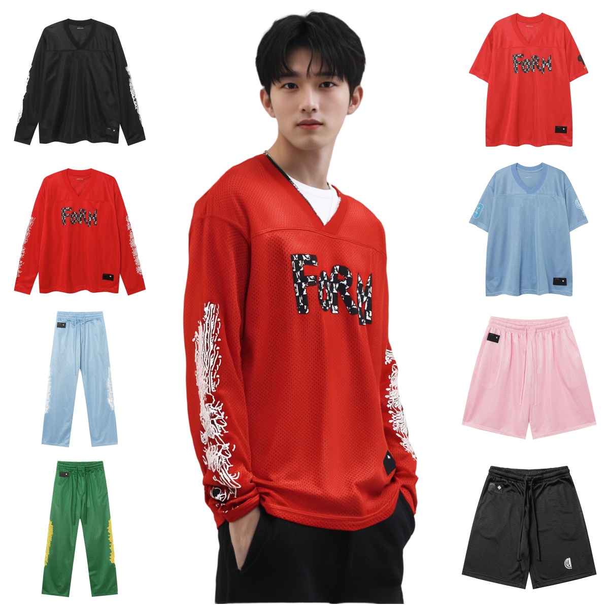 Luxury Shirts Designer Mens T Shirts High Quality Breathable T-shirts Fashion Long Sleeve Tops High Street Styles Size S-XL