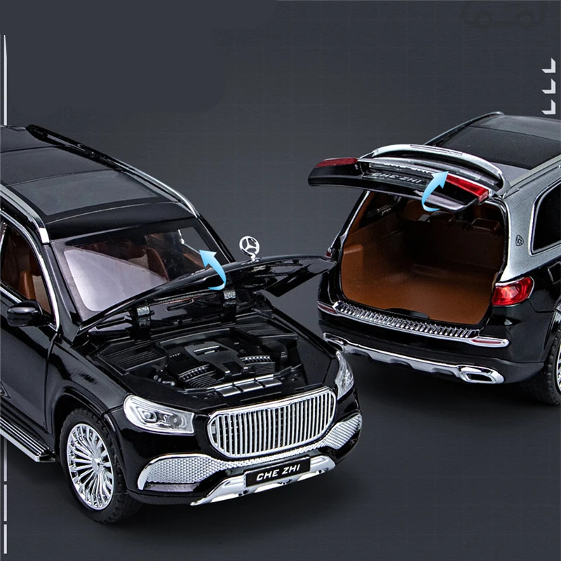 1 24 Maybach GLS GLS600 Alloy Luxy Car Model Simulation Diecasts Metal Toy Vehicles Car Model Sound and Light Childrens Toy Gift 241212