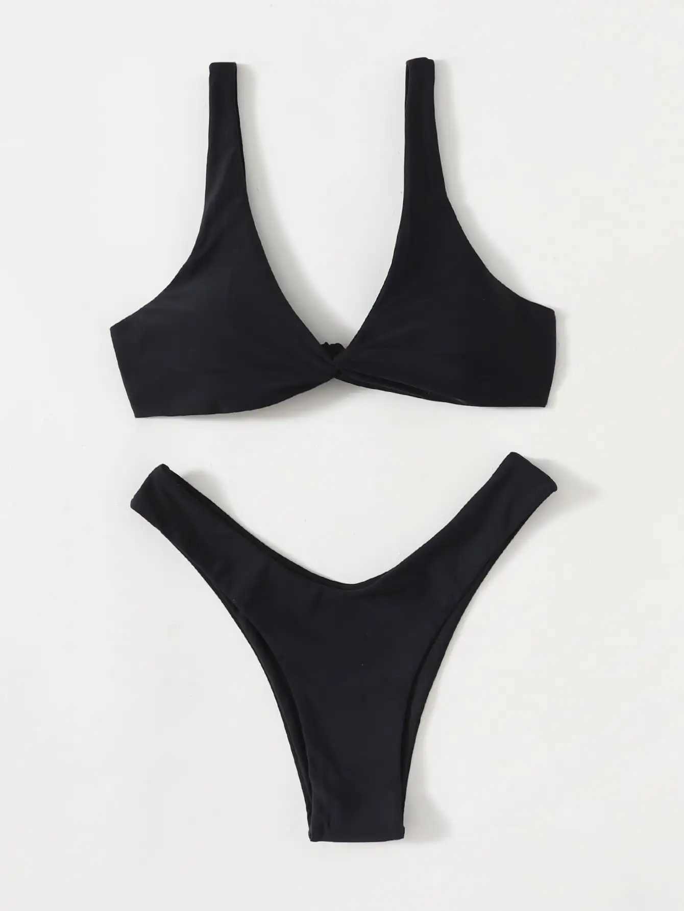 ZTVitality Solid Tie Sexy Bikini 2021 Hot Sa Padded Bra High g Bandage Push Up Bikini Set Brazilian Swimsuit Women SwimwearXJ241212