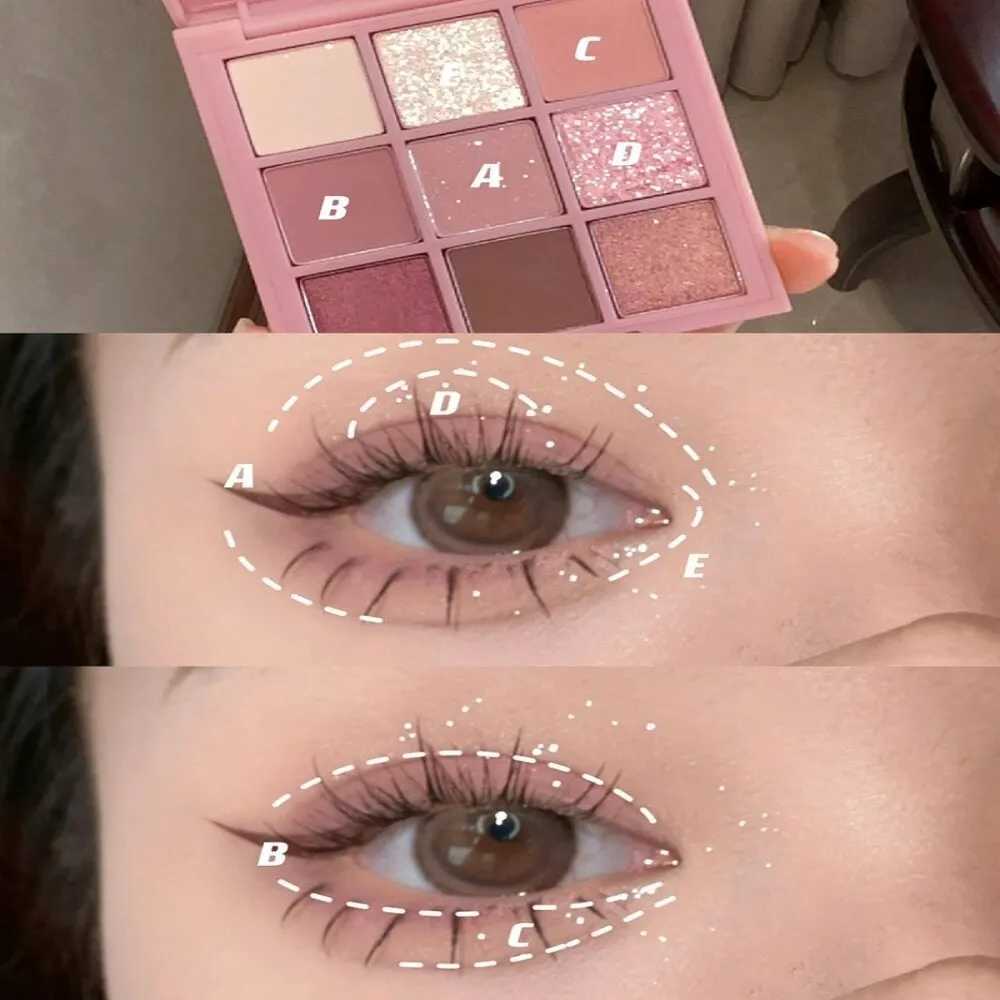 DIKALU transparent acrylic eye shadow tray matte waterproof not easy to darken the earth nine grid eye shadowW241212