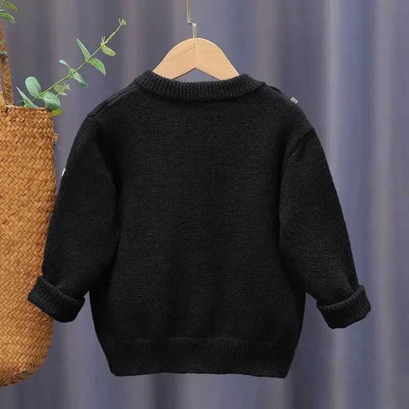 Girl Sweater 2023 Girl Sweater Knitwear Spring and Autumn New Cardigan Thickened Foreign Children Coat Handmade Children SweaterXJ241212