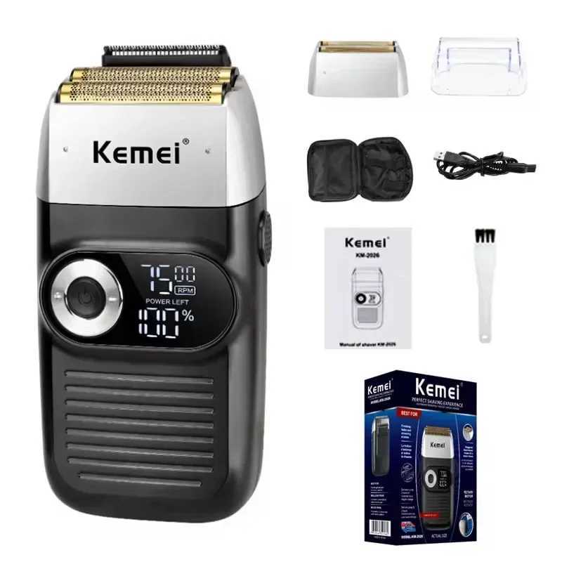 Kemei KM-2026 KM-1113 KM-2290 Professional Electric Hair Clipper Kit Mens Shaver Cordless Hair Clipper Trimmer USB Shaver W241212