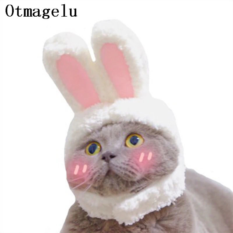 Funny Pet Dog Cat Wig Costume Warm Rabbit Hat For Year Birthday Party Christmas Cosplay Accessories Props Puppy Headwear 241212
