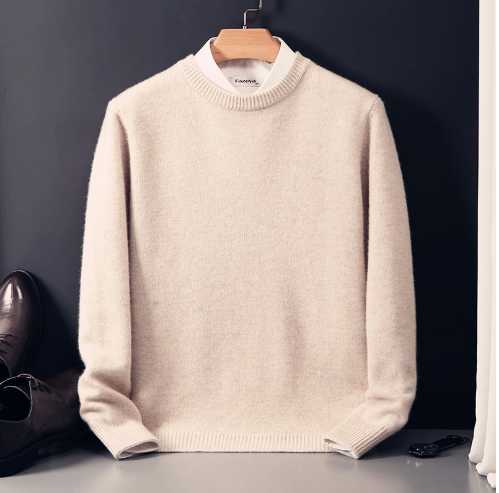 Mens Mink Cashmere Sweater O-Neck Pullovers Knit Large Size Mink Sweater Winter New Tops Long Sleeve High-End JumpersXJ240814