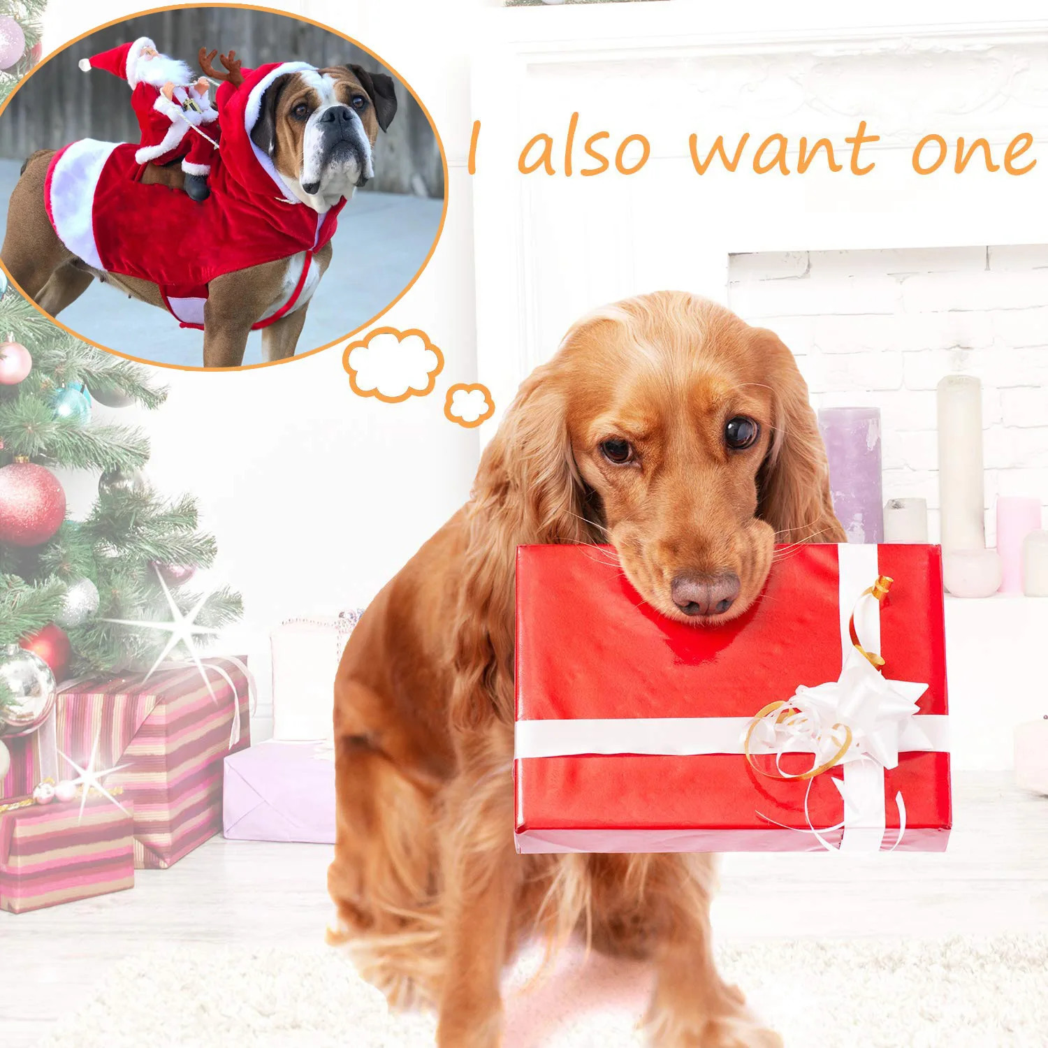 er Dog Clothes for Small Large Dogs Christmas Santa Claus Riding Clothes for Dog Coat Winter Warm Pet Years Costumes 241212