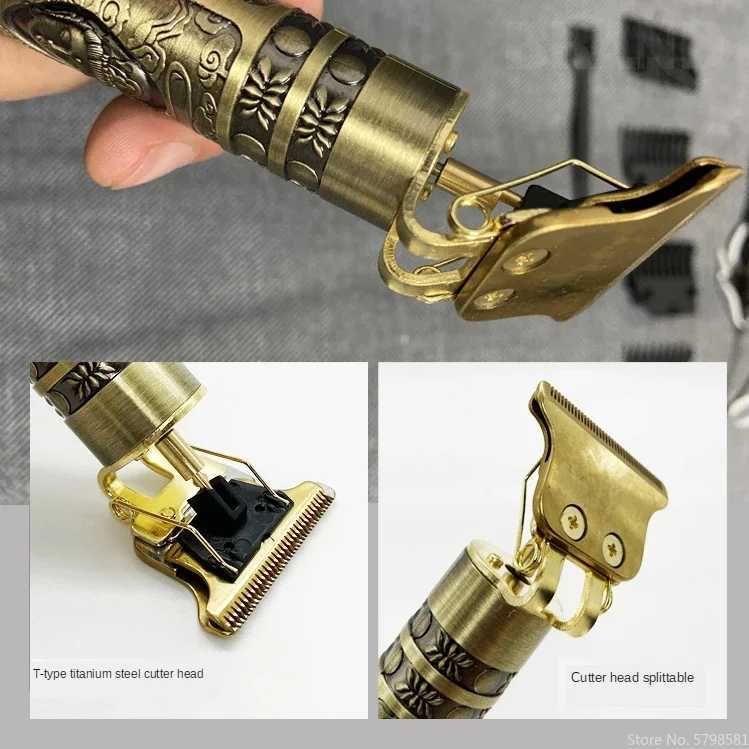 New 2022 Vintage T9 0MM USB Electric Hair Cutting Machine Cordless Hair Trimmer Clipper Barber Professional Beard Trimmer For Me W241212