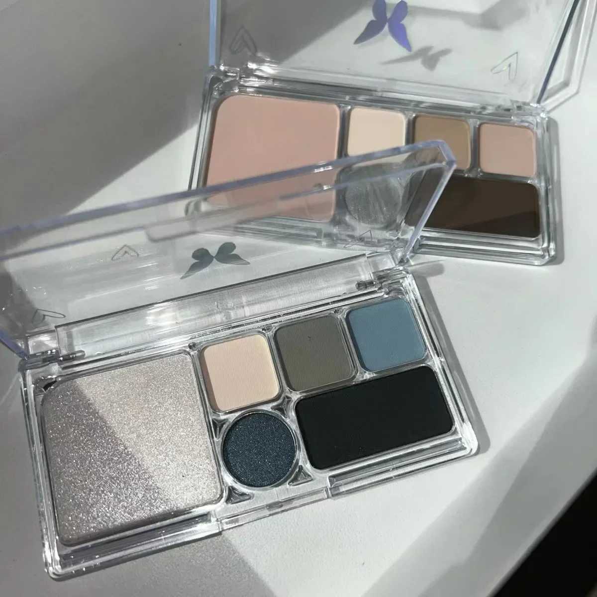 6 Colors Eye Shadow Palette Punk Smoky Black Glitter ly Eyeshadow Palette Korean Shiny Blue Eyeshadow Contour B MakeupW241212