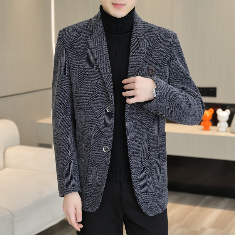 K31Spring new men's casual suits Korean style trendy slim fit stylish handsome plaid suits
