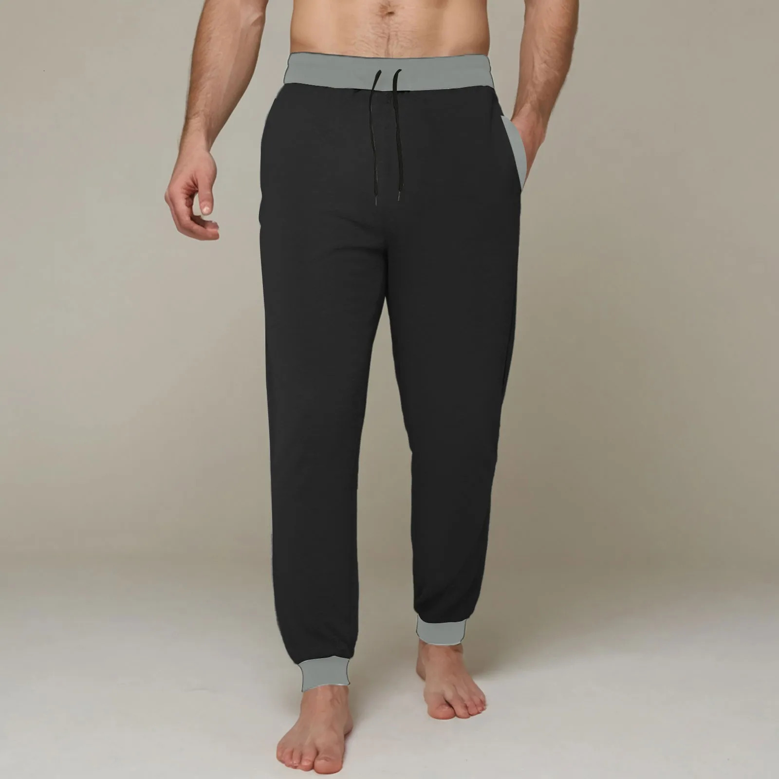 Cotton Pants For Mens Pajama Bottom Simple Fashion Soft Comfy Lightweight Elastic Waisted Drawstring Sweatpant Daily Fall Outfit 241203Z