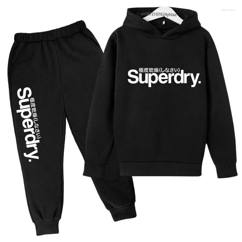 Clothing Sets Kids Spring Autumn Casual Simple Letter Print Pullover Hoodie Jogging Pants 2pcs Tracksuits 2-13Years Boys Girls Outfits
