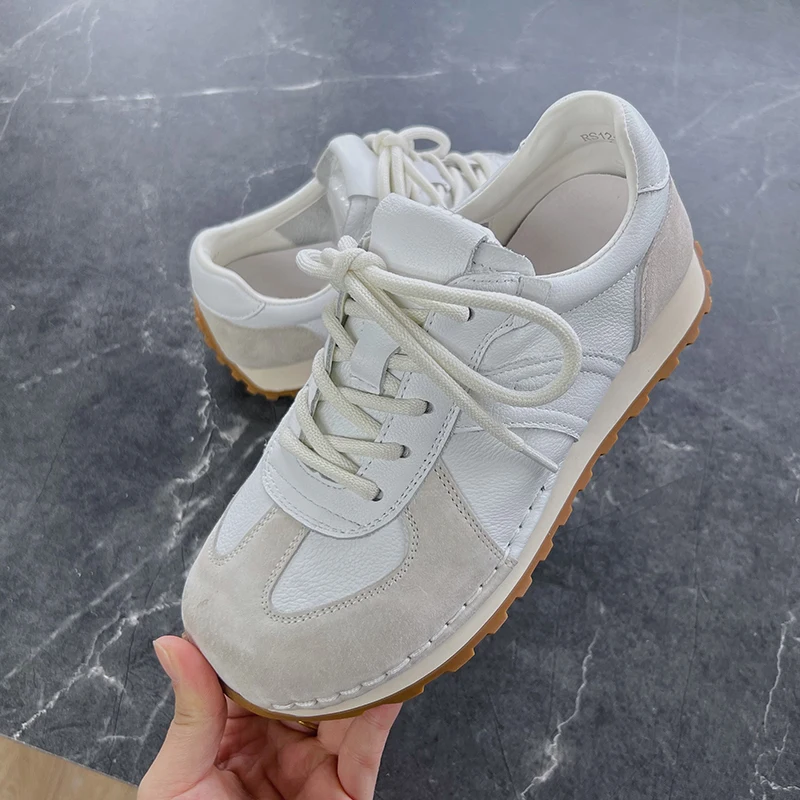 Forrest Gump Shoes Women Genuine Leather Spring Flat Women Moral Training Shoes Casual Sneakers Women