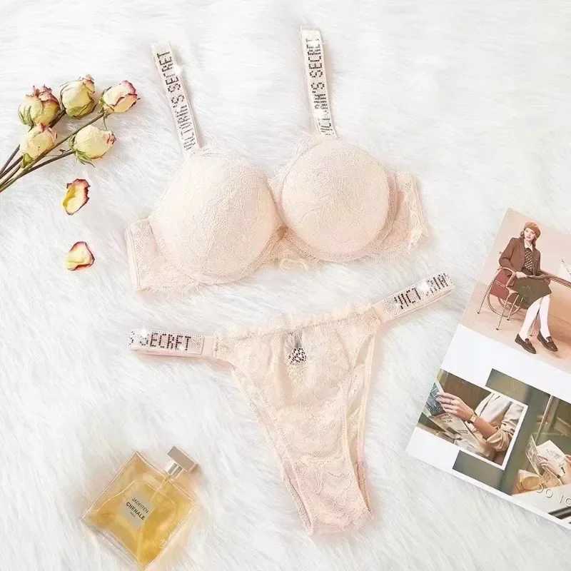 New Womens Sexy Bra and Panty Set Comfortable push up Shapewear Adjustable Padded Gathered Lace Lingerie SetXJ241212