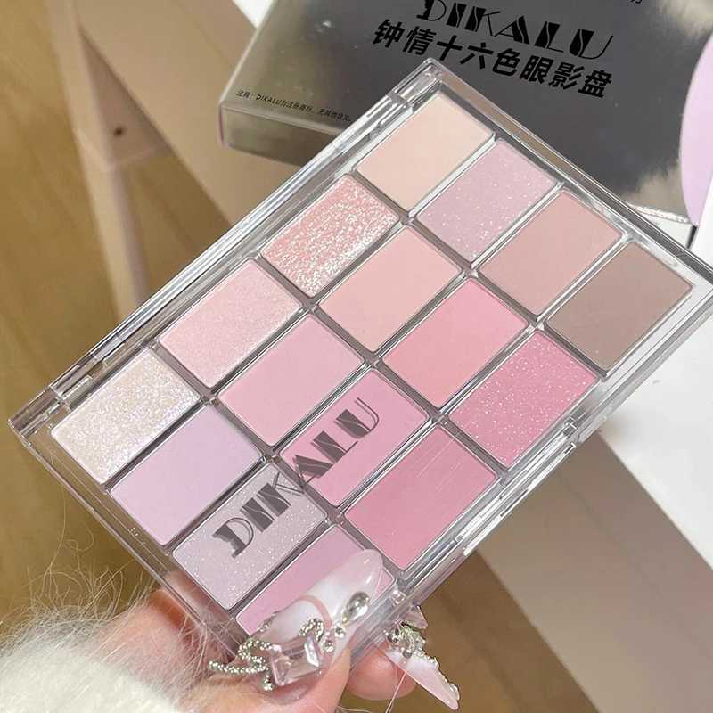 DIKALU South Korea Low Saturation eye shadow Palette 16 Color High Aperture Horizontal Matte Outline Pink Earth Natural BriW241212