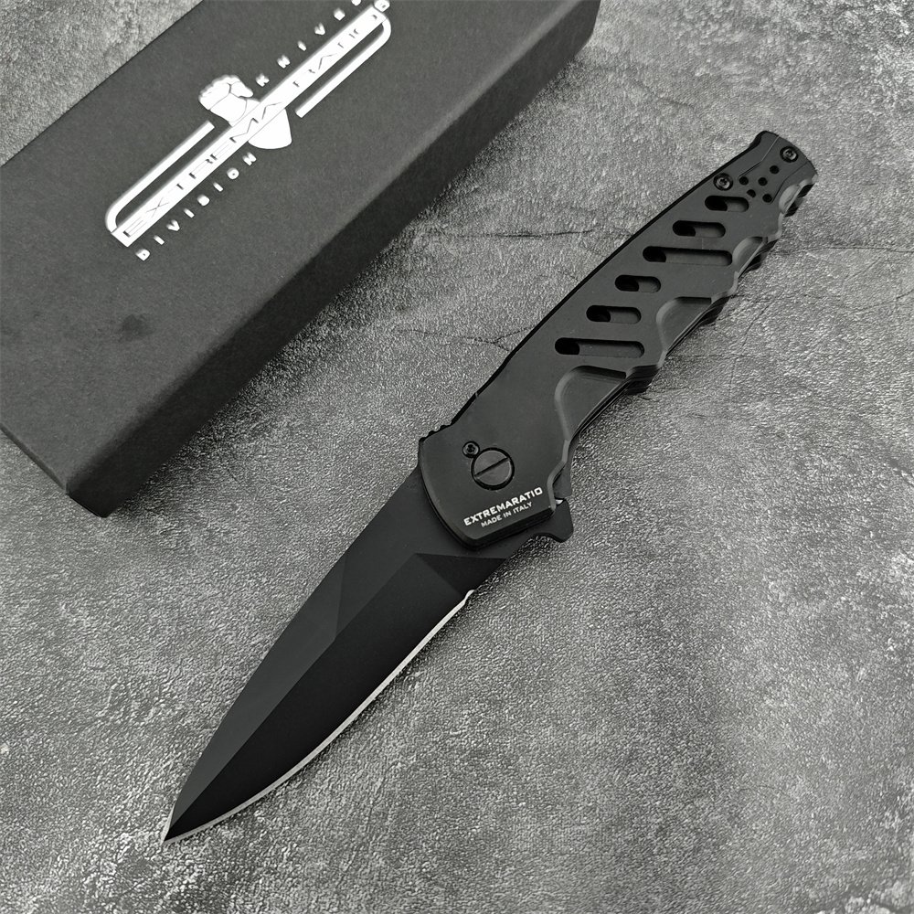 HOT SALE Extrema Ratio CAIMANO NERO Assisted Folding Knife D2 Steel Aluminum Handle EDC Outdoor Tacticals Self Defense Hunting Camping Knive 3300 1553