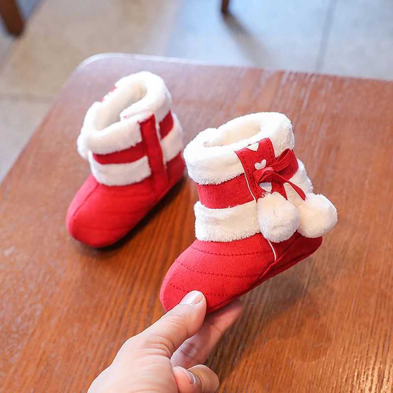 Boots Christmas Warm Soft Shoes Baby Toddler First Walkers Winter Boy Girl Xmas Cosplay Cute Cartoon Kids Animal H241212MCBS