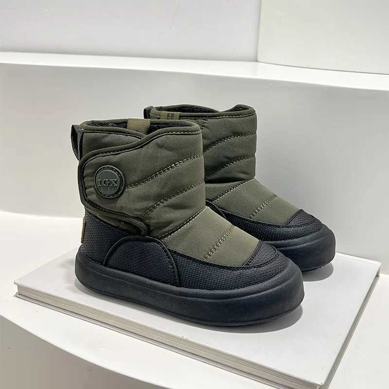 Boots Kids Snow Boots Winte Boys Fashion Brand Short Ankle Boots Toddler Girls Warm Fur High Top Shoes Children Waterproof Soft Sole H241212