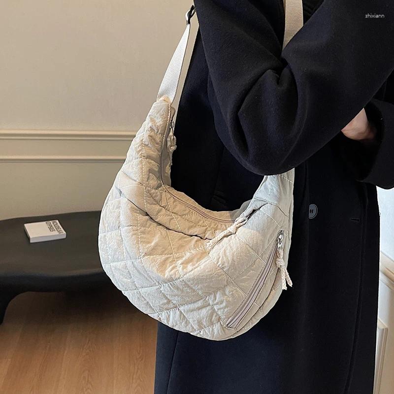 Totes Quilted Fabric Shoulder Crossbody Bag For Women Fall Winter Fashion Versatile And Spacious Design Daily Use zhanyishengli