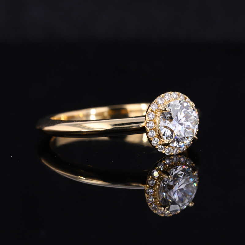 Starsgem Women 0.5ct/1ct Round Cut Halo lab Diamond Moissanite Engagement Wedding Ring