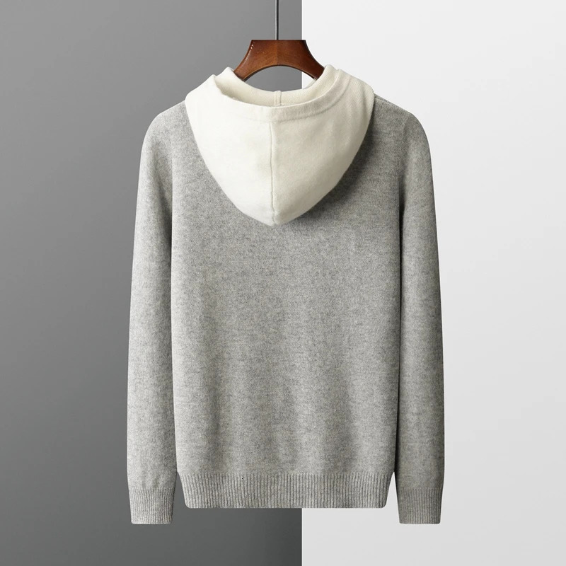 DjzDsm Mens 100 Pure Cashmere Top Hoodie Thickened Comfortable Casual Sweater 2024 AutumnWinter Collection 241206