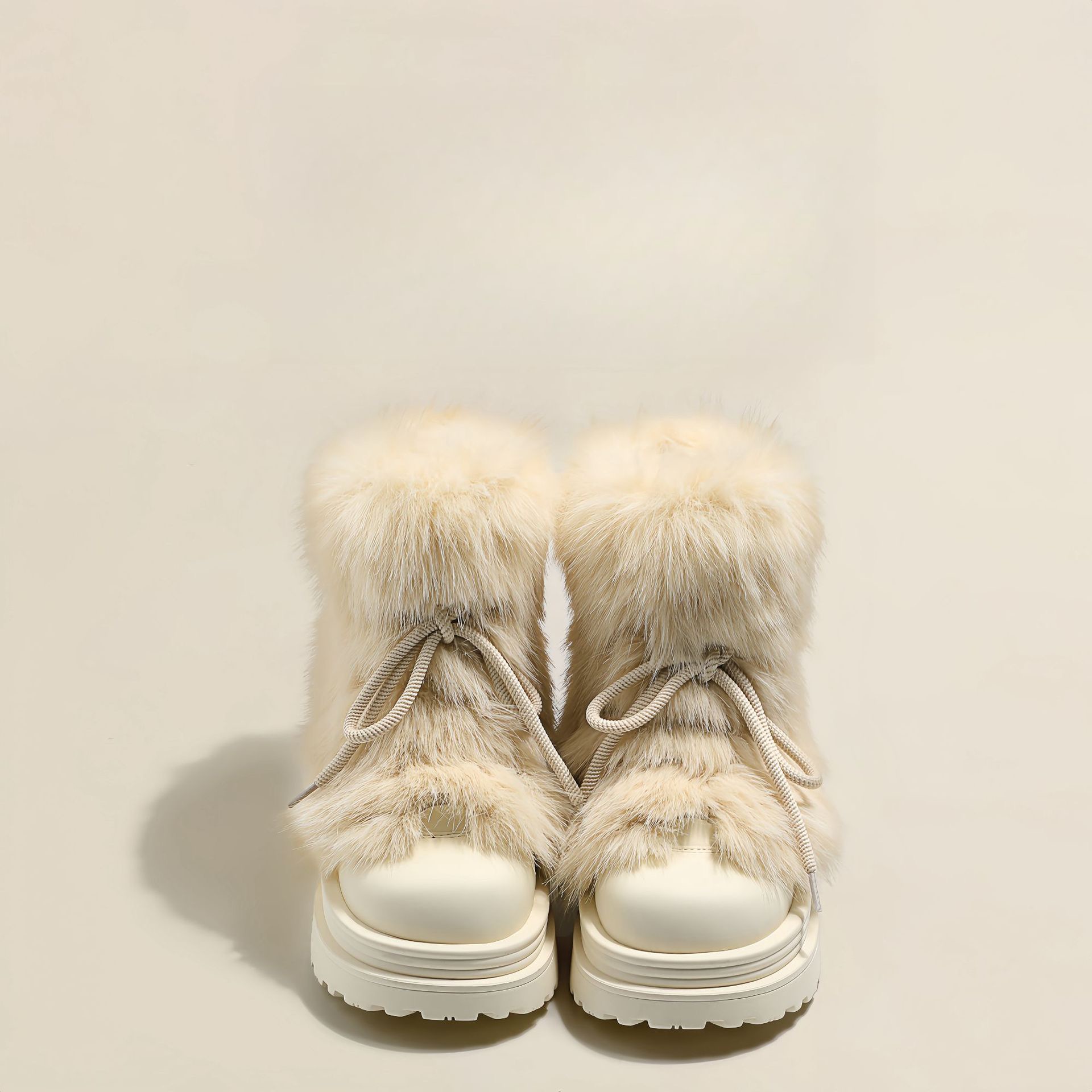 Women Autumn Winter Snow Boots Warm Fur Mid Tube Straw With Eel Eight Increase Versatile Commuter Strap Boots Outdoor Shoes