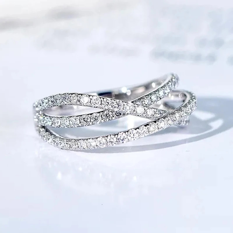 Huitan Chic Cross ring cubic zirconia silver womens accessory used for weddings engagement parties fashion jewelry 241210