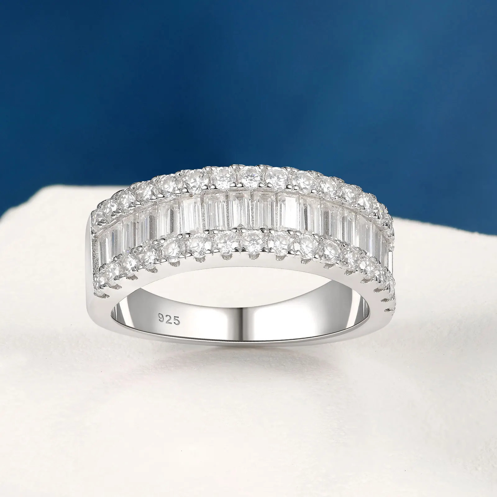 she D Colored Ring Womens Semi Eternal Band 925 Pure Silver Wedding Engagement Stunning Jewelry 241210