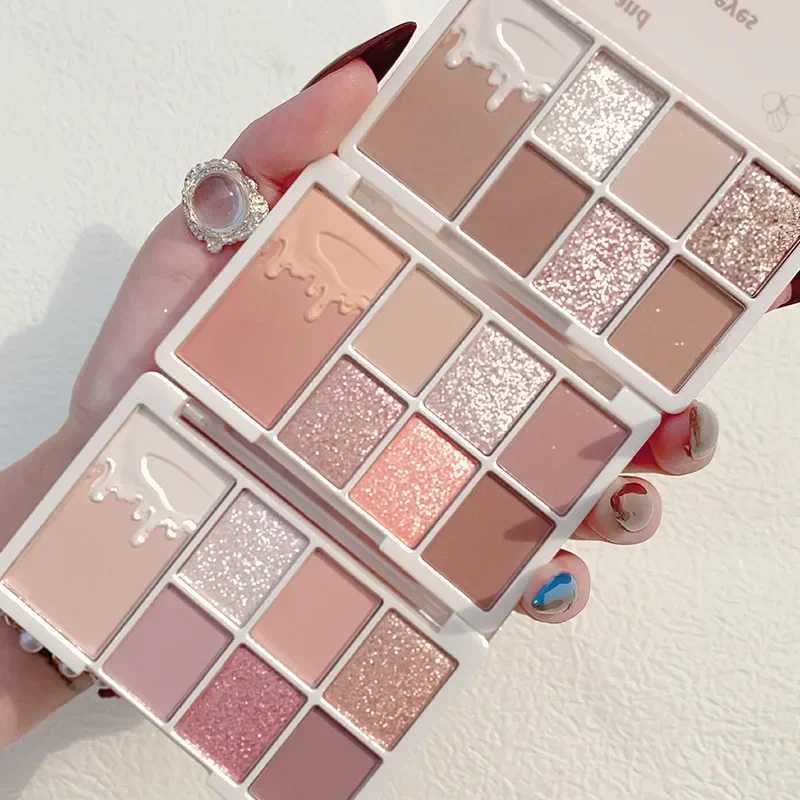 Seven color eye shadow palette matte shiny waterproof durable pigmented bright eye makeup portable cosmeticsW241212