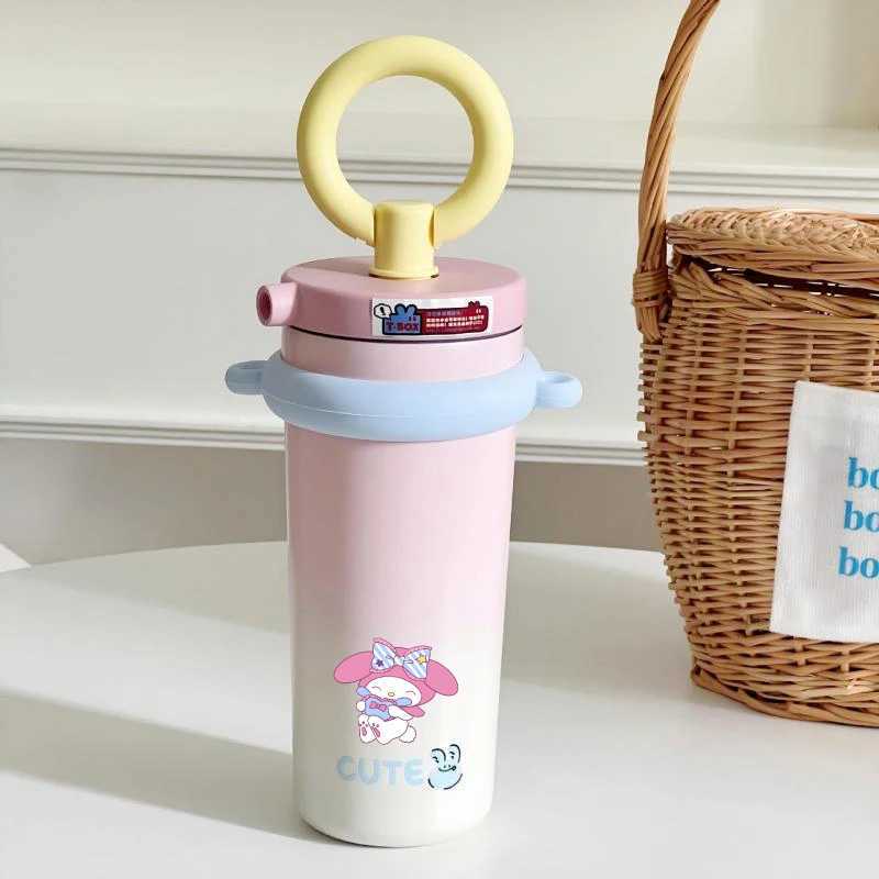 New Miniso Pochacco Melody Ppin Crazy Cup Girl Dopamine Cute Straw Cup Large Capacity Portable Simple Water Cup Y241211