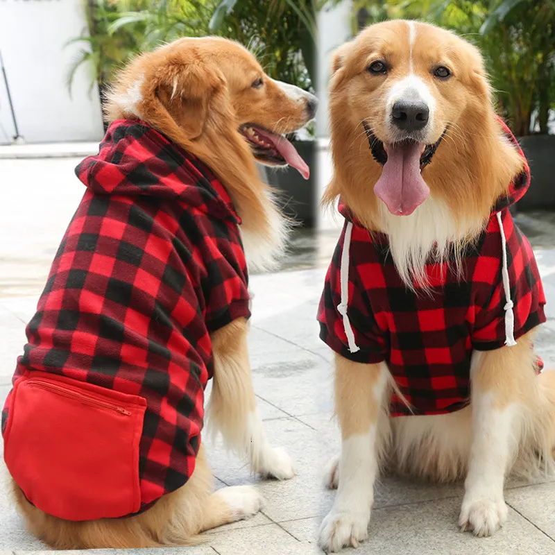 New New Designer Warm Plaid Winter Big Coats Detachable Outfit Soft Hoodies Hat For Cat Two Color Cloth For Small Dog HF68