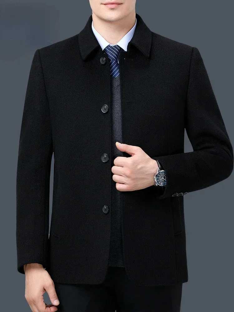 Double Sided 100% Cashmere Jackets for Men Clothing Autumn Winter Woolen Coat Mens Short High-end Casual Jacket Abrigos HombreXJ241212