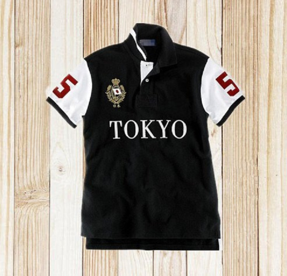 TOKYO Short sleeved polos shirt mens T-shirt city version 100% cotton embroidery fjhz