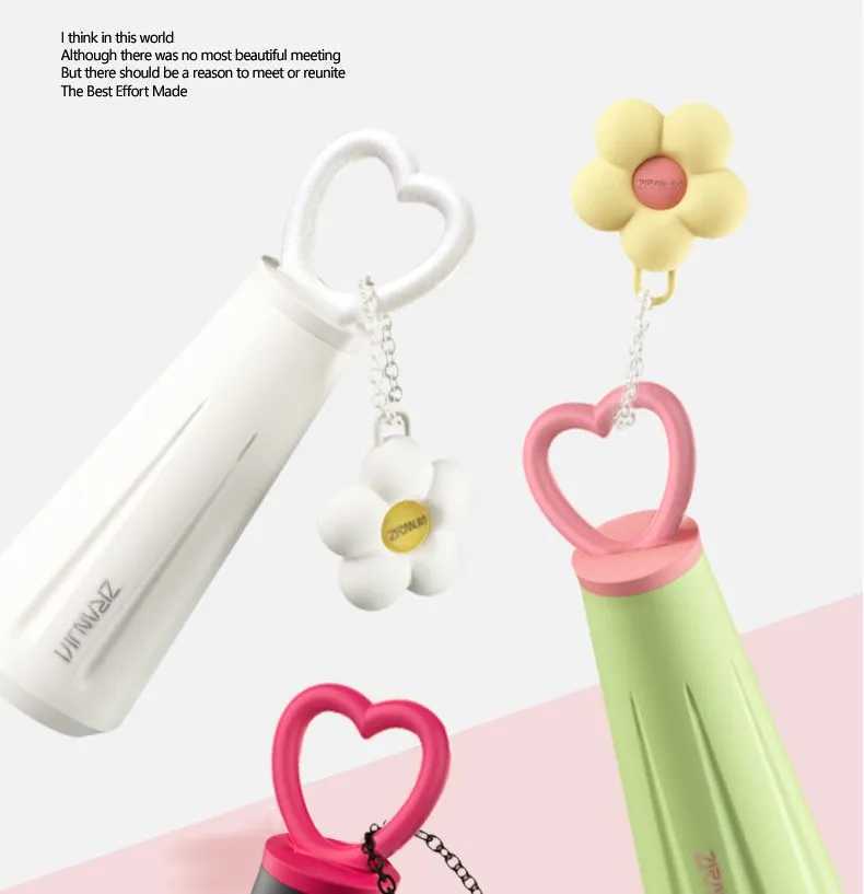 Fashion Wen girls hot water bottle with Suower pendant 316 stainless steel hot crazy vacuum sports car water bottle Y241211