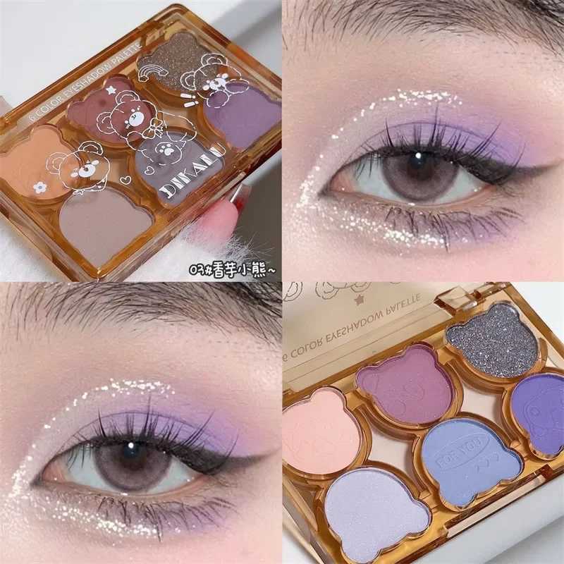 DIKALU Bear Swan Ballet Six eye shadow Palette Matte Fine Glitter Light Grey Red Black eye shadow Burgundy WholesaleW241212
