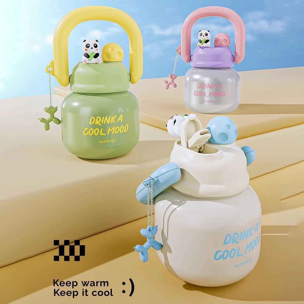 Large capacity with straw belly cup 316 stainless steel inlay and cold water cup splash bowl student travel Y241211