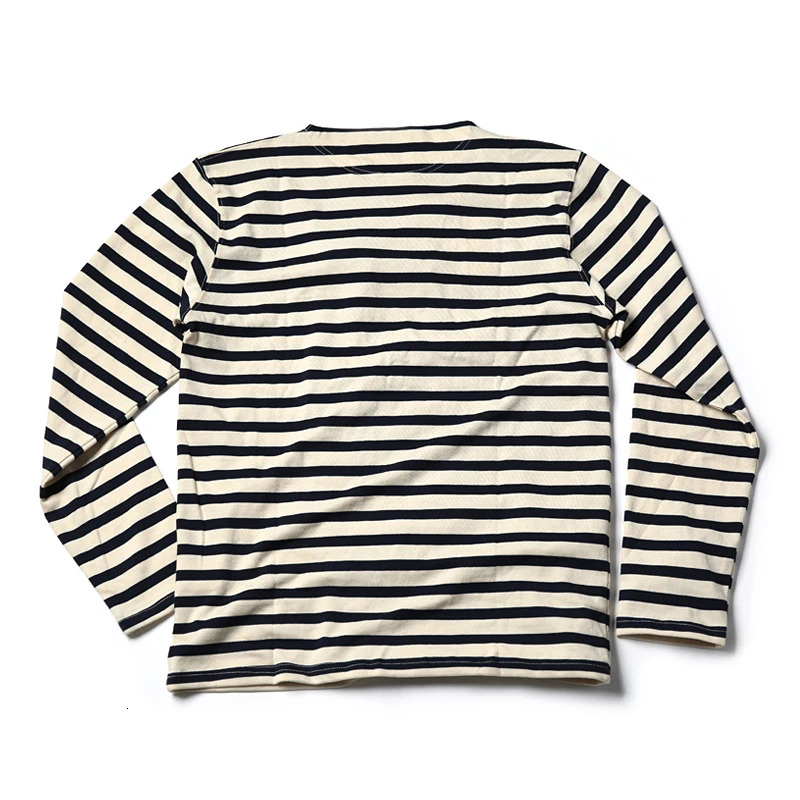 Bronson sailor striped shirt vintage fashion Breton boat neck long sleeved T-shirt 241210