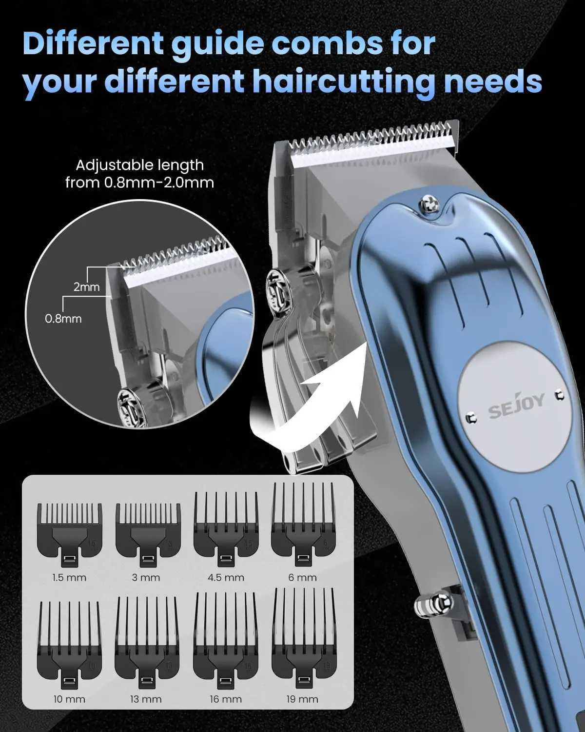 SEJOY Professional Hair Clippers for Men Cordless Clippers and Trimmers Grooming Set Haircut Machine for Family W241212