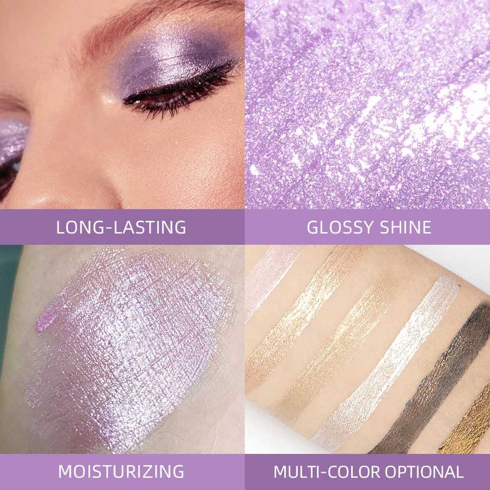 QIBEST Liquid eye shadow Stick Cosmetic eye shadow Pencil eyeliner Quick Dry Glitter eye shadow Contour eye shadowW241212
