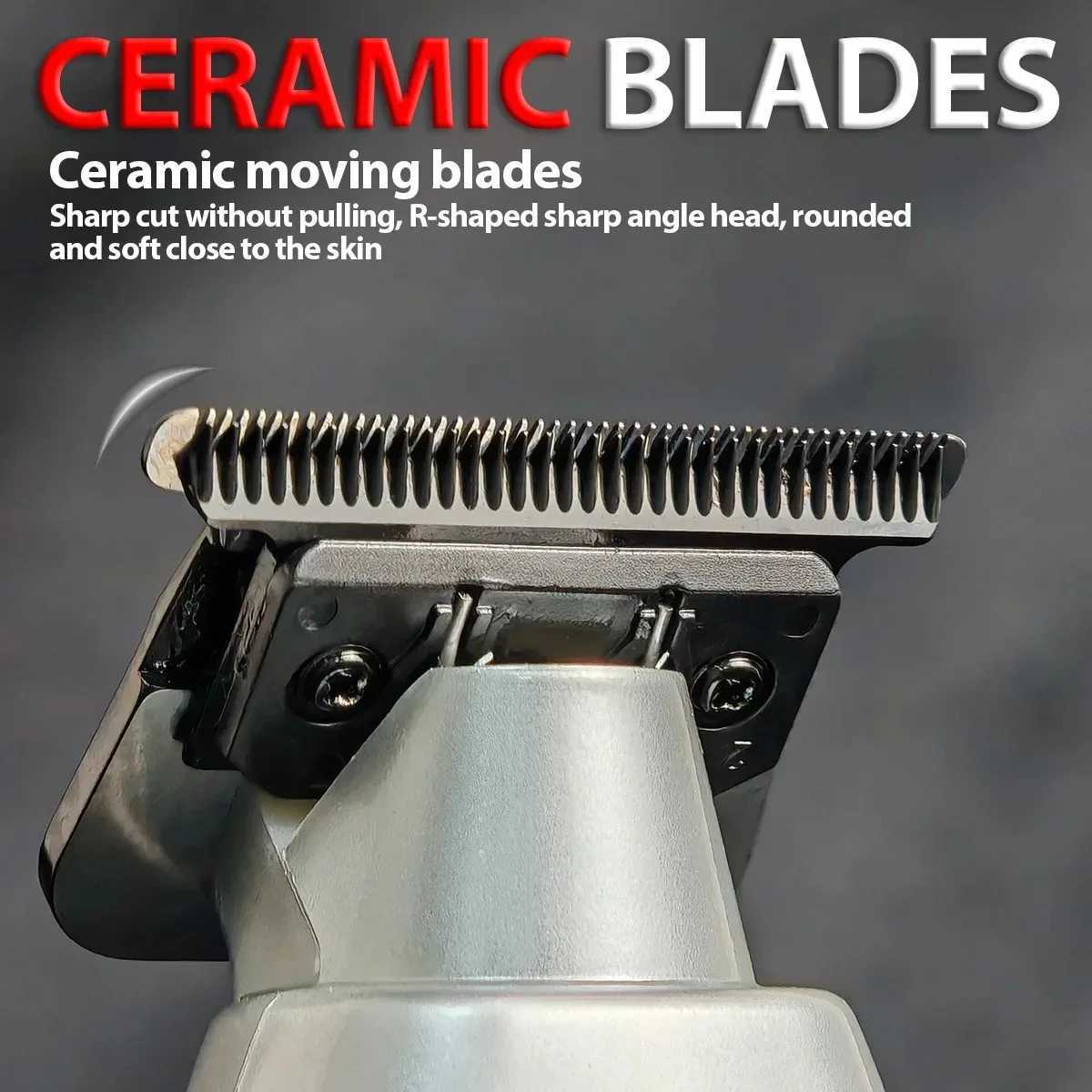 Professional Electric Hair Trimmer BRDCLIP TF-617 Mens Hair Clipper DLC Blade Zinc Alloy Body with Base Carving Machine Barber W241212