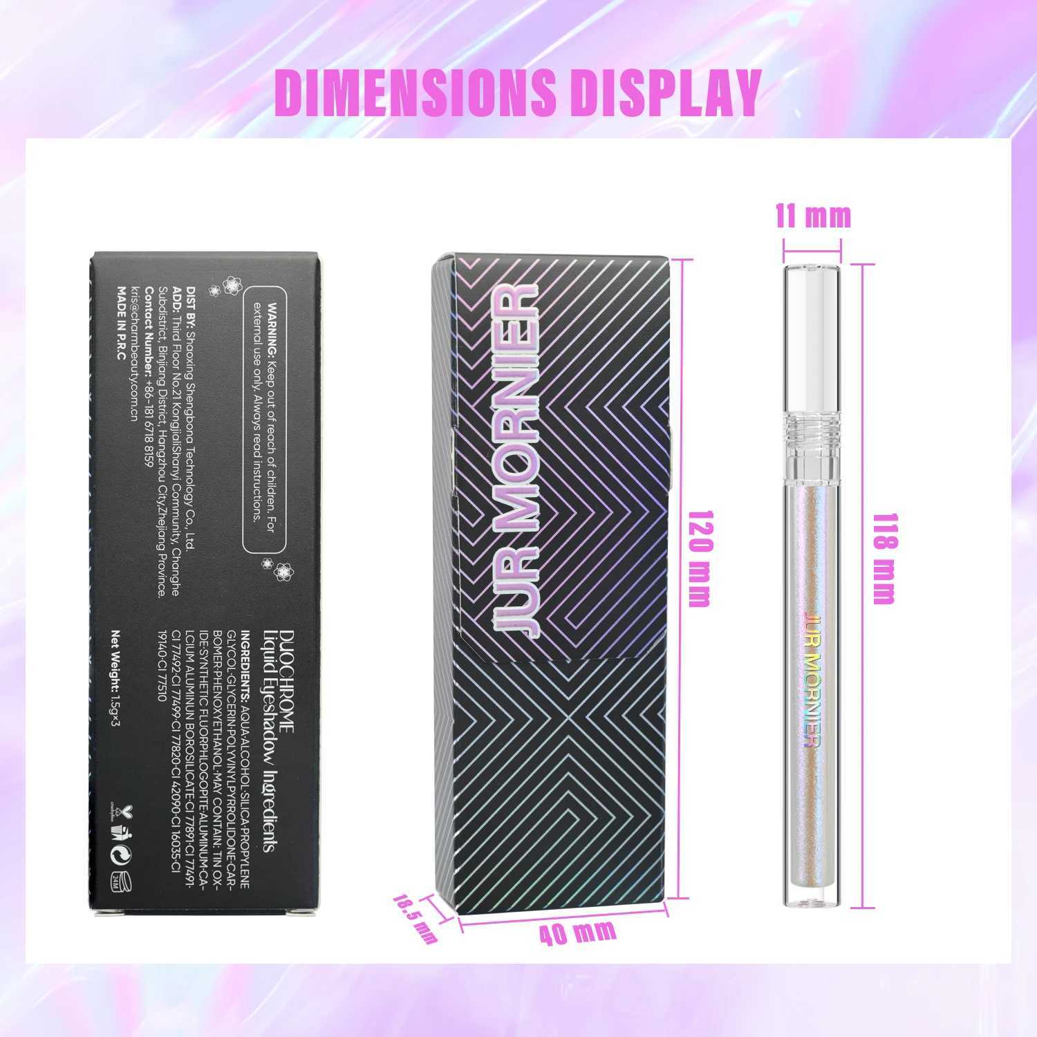 JUR MORNIER 3 pieces of two-color eye shadow liquid suit High pigment waterproof More use of eyeliner fluorescent eye shadow flash MskeupW241212