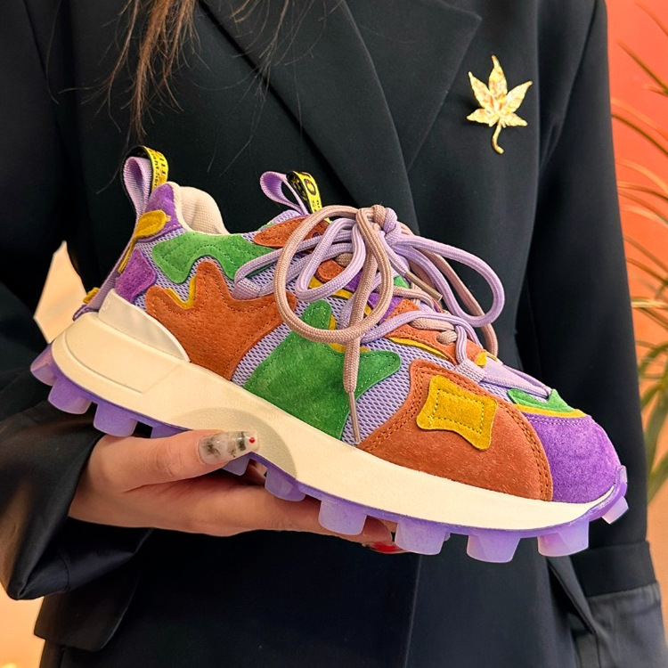 Hong Kong style fashion daddy 2025 spring NEW hot new hot ins student casual heightening sports shoes female Size 35-40