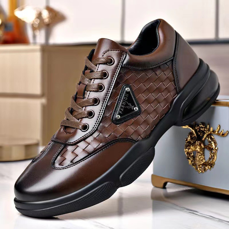 classic casual shoes for men mens PU leather black brown Breathable comfortable outdoor sports walking running shoe trainers sneakers