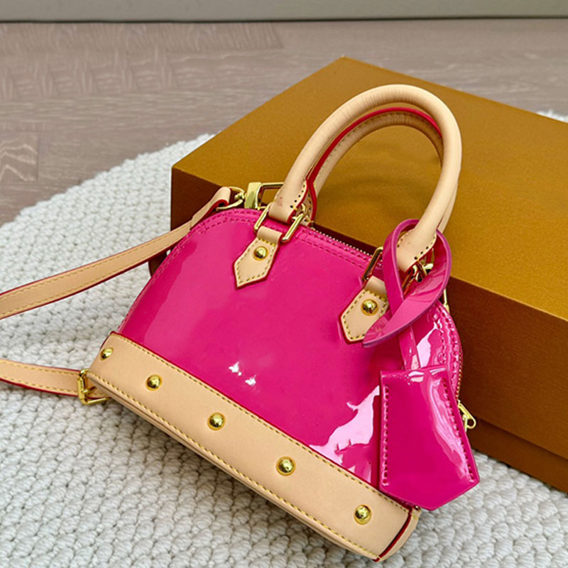 Lacquer Skin Shell Package Designer Bag Luxury Bags Shoulder Bag Leather Retro Handbag High Quality Removable Strap Zipper Classic High Quality
