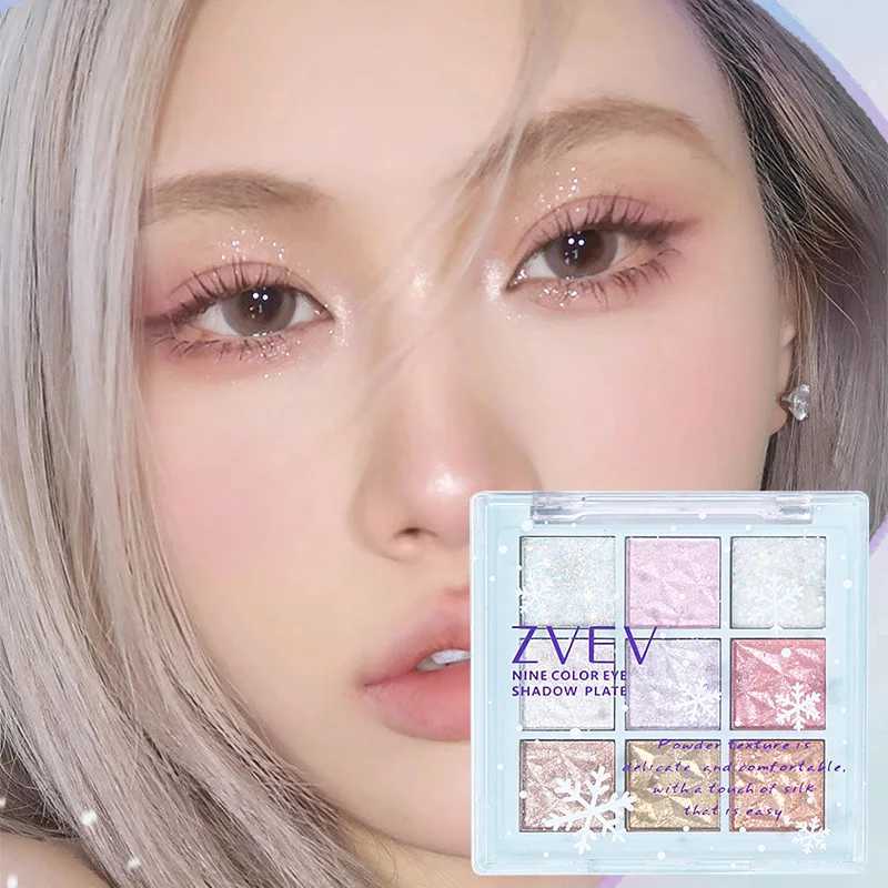 9-color eye shadow flash fluorescent snowflake sequin flash eye shadow palette waterproof shimmer silkworm cosmeticsW241212