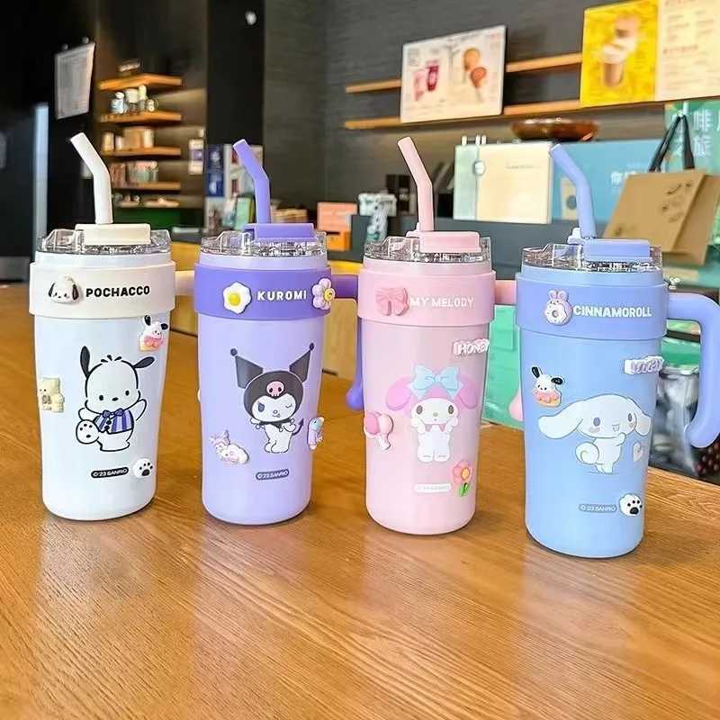 Handle stainless steel Bly cup high appearance ll strand cup girl hot cup water cup cartoon double beverage cup Y241211