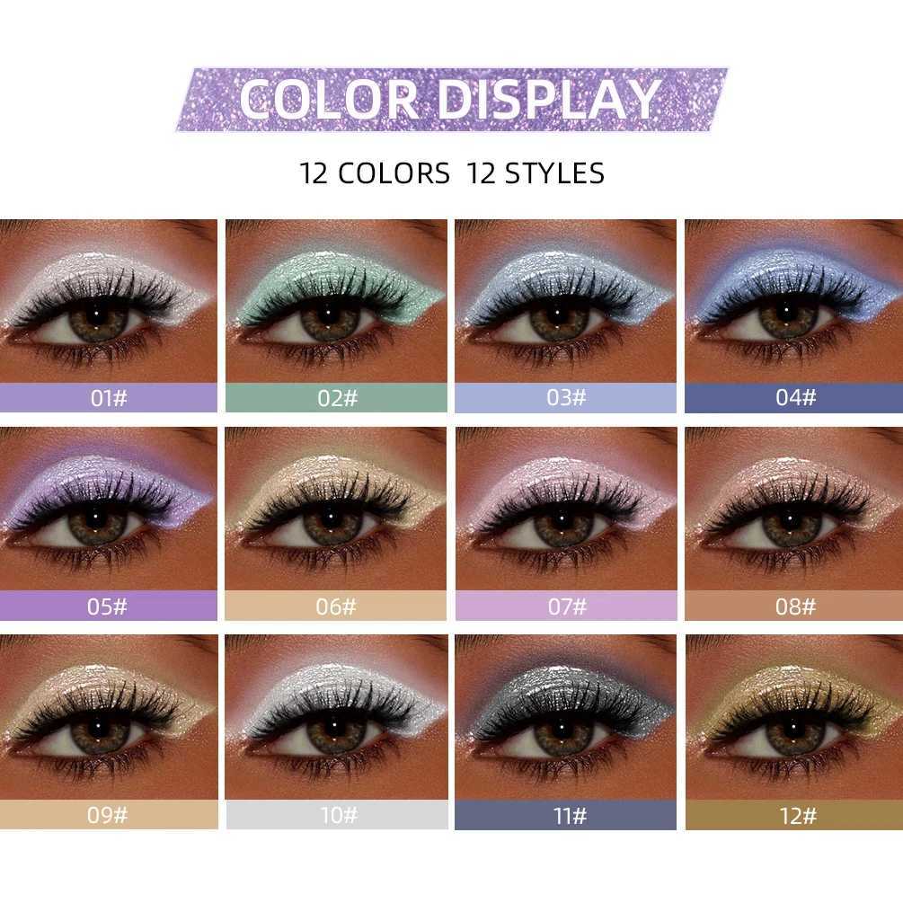 QIBEST Glitter Liquid Eyeshadow Long Lasting lescent Shiny Eye Shadow Sequins Lying Silkworm Shimmer Eyes Makeup CosmeticsW241212
