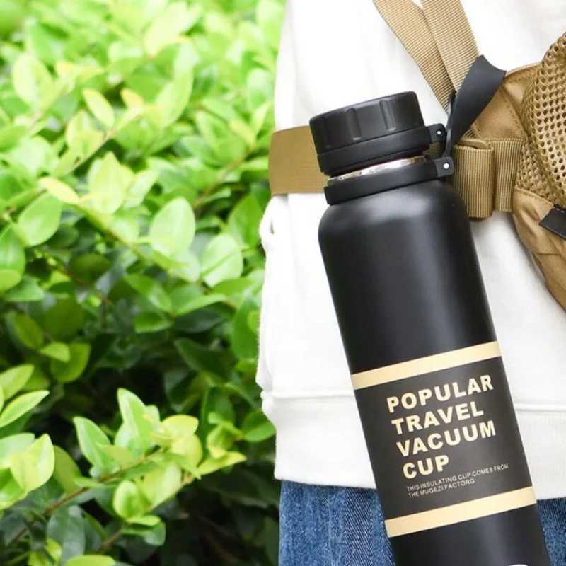 650ML 850ML 1100ML Hot Double Stainless Steel Sports Vacuum Flame Outdoor Climbing Fitness Hot Bottle Tea Crazy Cup Y241211