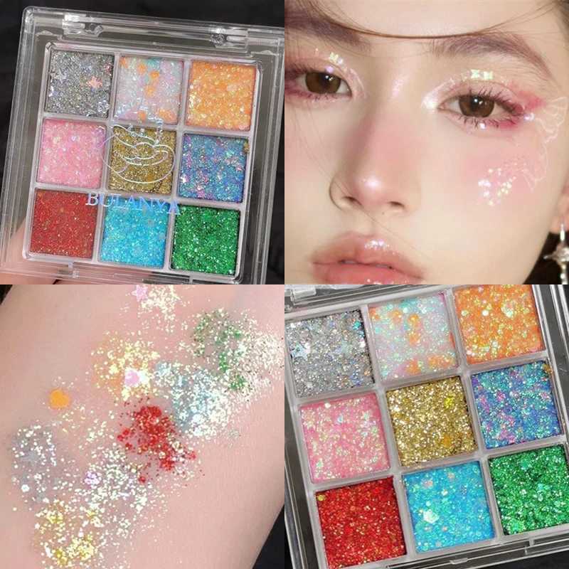 9Color Glitter Eyeshadow Palette Eyeshadow Palette Makeup Korean Charming Eye Glitter Palette Shiny Eye Shadow PigmentsW241212
