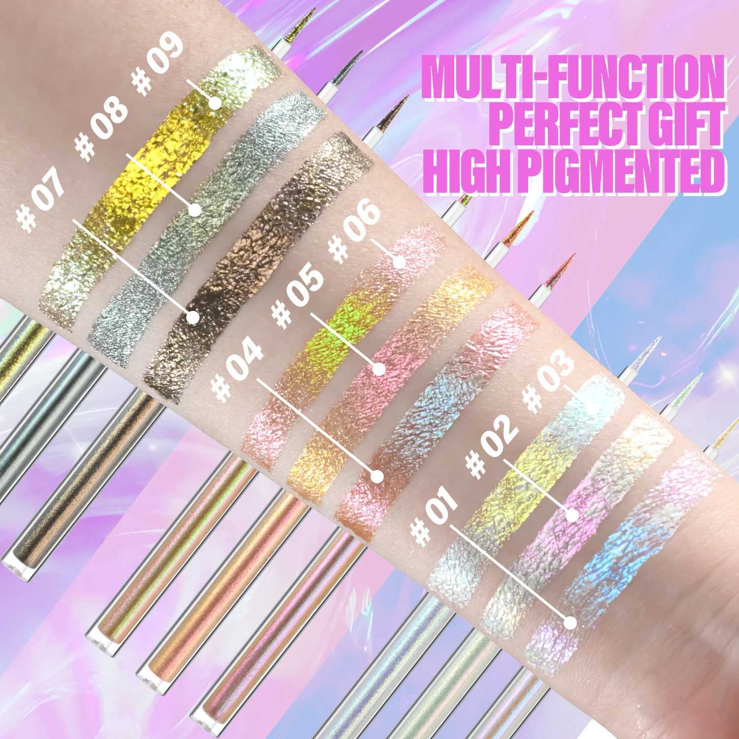 JUR MORNIER 3 pieces of two-color eye shadow liquid suit High pigment waterproof More use of eyeliner fluorescent eye shadow flash MskeupW241212