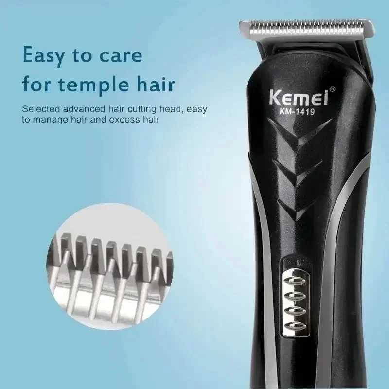 Kemei KM-1419 Rechargeable Electric Hair Clipper MenS Household Shaver Hair Trimmer and Nose Trimmer 3 in 1 Hair Clippers Men W241212
